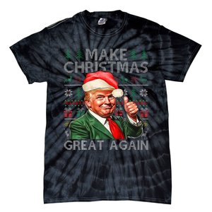 Make Christmas Great Again Funny Trump Xmas Snow Pajama Ugly Tie-Dye T-Shirt