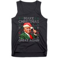 Make Christmas Great Again Funny Trump Xmas Snow Pajama Ugly Tank Top