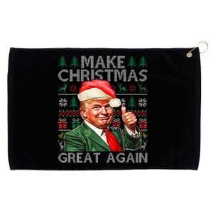 Make Christmas Great Again Funny Trump Xmas Snow Pajama Ugly Grommeted Golf Towel