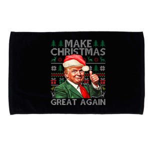 Make Christmas Great Again Funny Trump Xmas Snow Pajama Ugly Microfiber Hand Towel