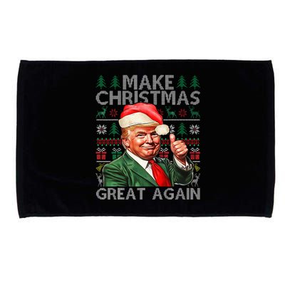 Make Christmas Great Again Funny Trump Xmas Snow Pajama Ugly Microfiber Hand Towel