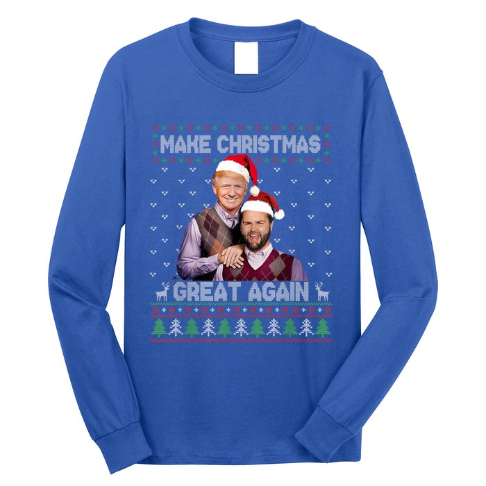 Make Christmas Great Again Funny Trump Vance Xmas Pajamas Gift Long Sleeve Shirt