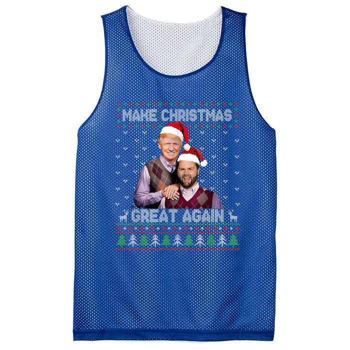 Make Christmas Great Again Funny Trump Vance Xmas Pajamas Gift Mesh Reversible Basketball Jersey Tank