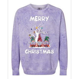 Merry Christmas Gnomes Funny Xmas Family Colorblast Crewneck Sweatshirt