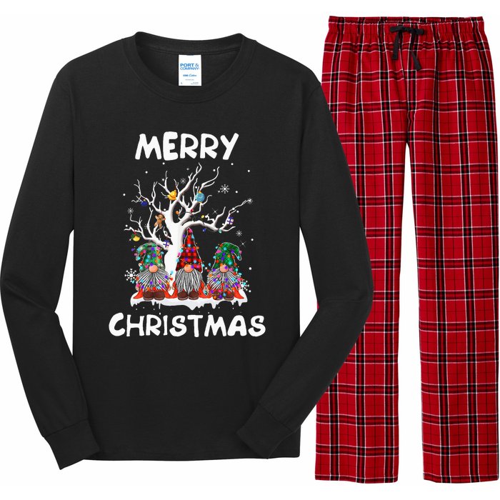 Merry Christmas Gnomes Funny Xmas Family Long Sleeve Pajama Set