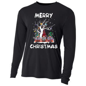 Merry Christmas Gnomes Funny Xmas Family Cooling Performance Long Sleeve Crew