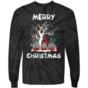 Merry Christmas Gnomes Funny Xmas Family Tie-Dye Long Sleeve Shirt