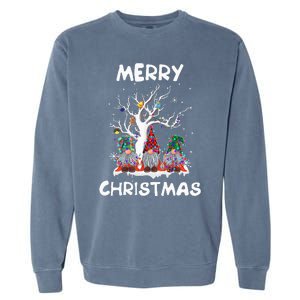 Merry Christmas Gnomes Funny Xmas Family Garment-Dyed Sweatshirt