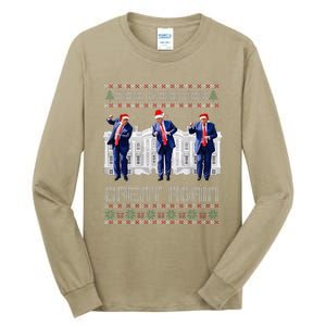 Make Christmas Great Again Ugly Sweaters Funny Trump 47 Xmas Tall Long Sleeve T-Shirt