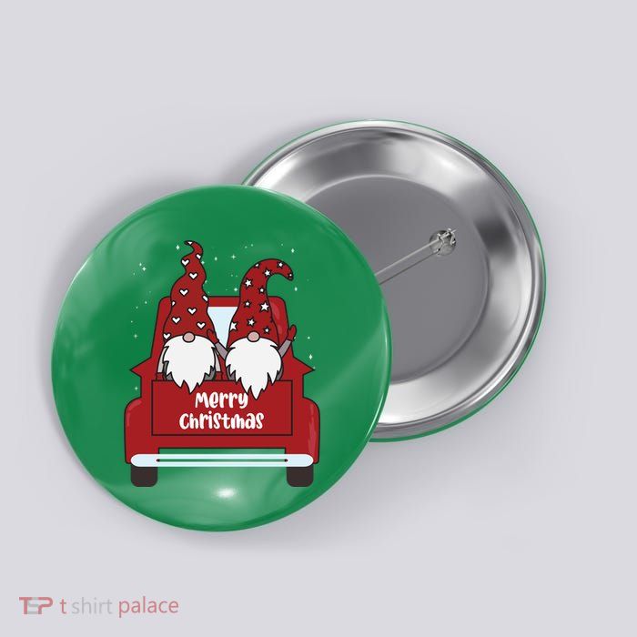 Merry Christmas Gnome Holiday Cute Button