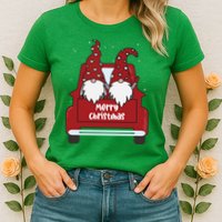 Merry Christmas Gnome Holiday Cute Womens T-Shirt