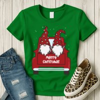 Merry Christmas Gnome Holiday Cute Womens T-Shirt