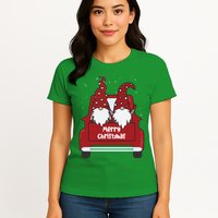 Merry Christmas Gnome Holiday Cute Womens T-Shirt