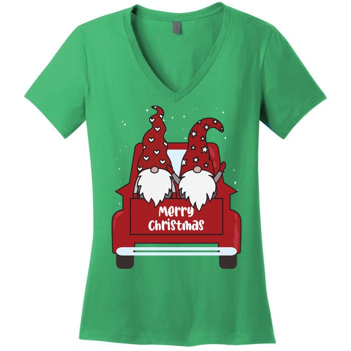 Merry Christmas Gnome Holiday Cute Women's V-Neck T-Shirt