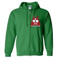 Merry Christmas Gnome Holiday Cute Full Zip Hoodie