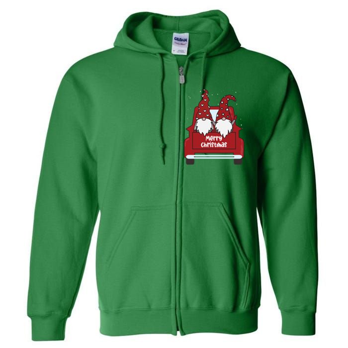 Merry Christmas Gnome Holiday Cute Full Zip Hoodie