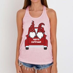 Merry Christmas Gnome Holiday Cute Women's Knotted Racerback Tank