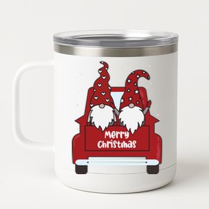 Merry Christmas Gnome Holiday Cute 12 oz Stainless Steel Tumbler Cup