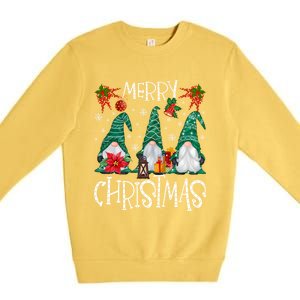 Merry Christmas Gnome Family Light Christmas Gift Premium Crewneck Sweatshirt