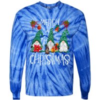 Merry Christmas Gnome Family Light Christmas Gift Tie-Dye Long Sleeve Shirt