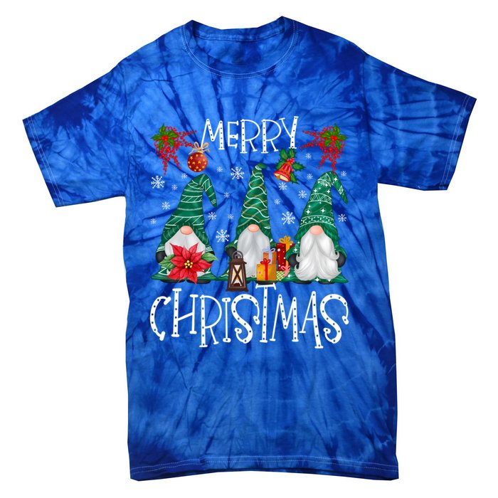 Merry Christmas Gnome Family Light Christmas Gift Tie-Dye T-Shirt