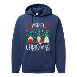 Merry Christmas Gnome Family Light Christmas Gift Performance Fleece Hoodie