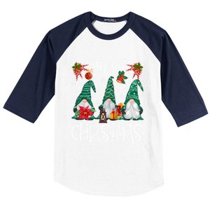 Merry Christmas Gnome Family Light Christmas Gift Baseball Sleeve Shirt