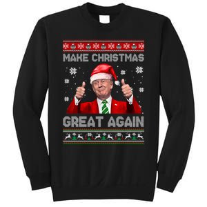 Make Christmas Great Again Xmas Funny Trump Santa Hat Pajamas Ugly Sweatshirt