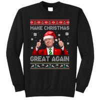 Make Christmas Great Again Xmas Funny Trump Santa Hat Pajamas Ugly Sweatshirt