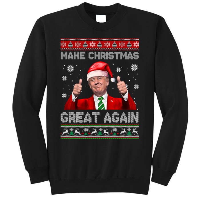 Make Christmas Great Again Xmas Funny Trump Santa Hat Pajamas Ugly Sweatshirt