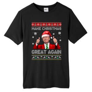 Make Christmas Great Again Xmas Funny Trump Santa Hat Pajamas Ugly Tall Fusion ChromaSoft Performance T-Shirt