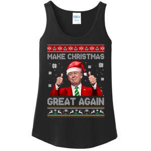 Make Christmas Great Again Xmas Funny Trump Santa Hat Pajamas Ugly Ladies Essential Tank