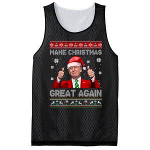 Make Christmas Great Again Xmas Funny Trump Santa Hat Pajamas Ugly Mesh Reversible Basketball Jersey Tank