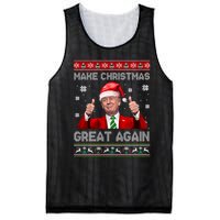 Make Christmas Great Again Xmas Funny Trump Santa Hat Pajamas Ugly Mesh Reversible Basketball Jersey Tank