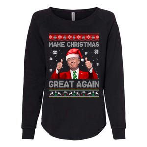 Make Christmas Great Again Xmas Funny Trump Santa Hat Pajamas Ugly Womens California Wash Sweatshirt