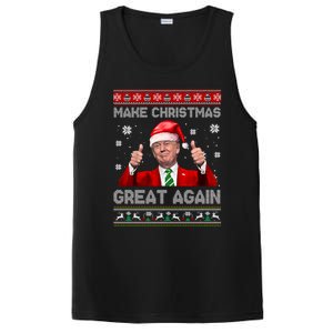 Make Christmas Great Again Xmas Funny Trump Santa Hat Pajamas Ugly PosiCharge Competitor Tank