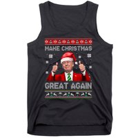 Make Christmas Great Again Xmas Funny Trump Santa Hat Pajamas Ugly Tank Top