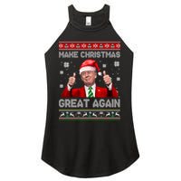 Make Christmas Great Again Xmas Funny Trump Santa Hat Pajamas Ugly Women's Perfect Tri Rocker Tank