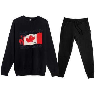 Make Canada Great Again Design Funny Canadian Flag Mcga Meaningful Gift Premium Crewneck Sweatsuit Set