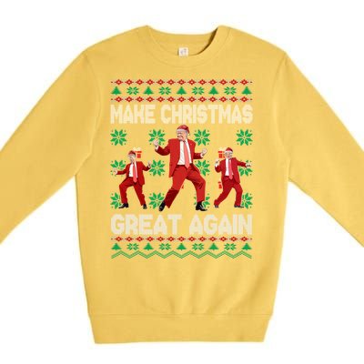 Make Christmas Great Again Santa Trump Dance Ugly Gift Premium Crewneck Sweatshirt