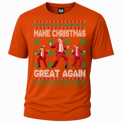 Make Christmas Great Again Santa Trump Dance Ugly Gift Cooling Performance Crew T-Shirt