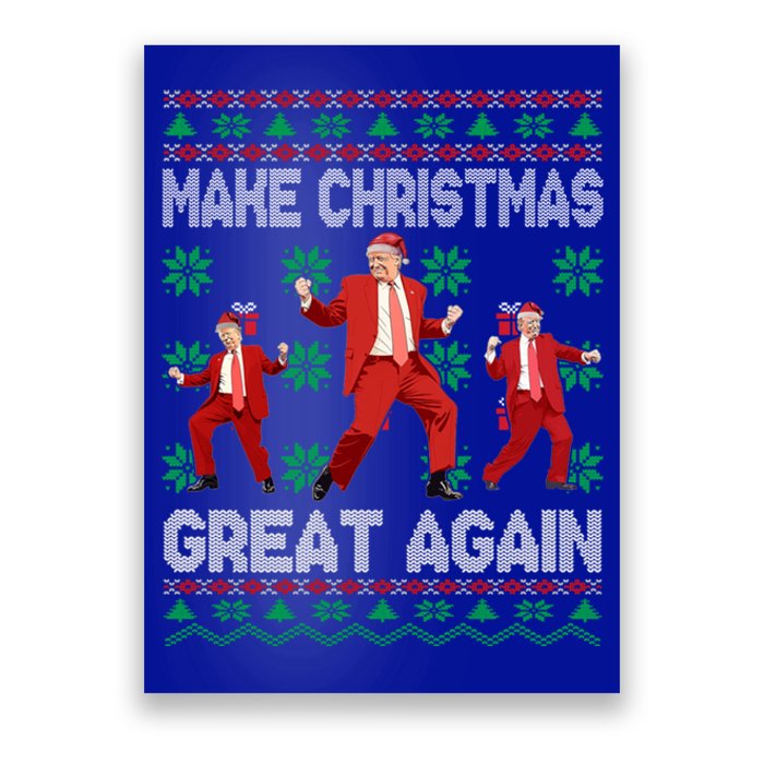 Make Christmas Great Again Santa Trump Dance Ugly Gift Poster