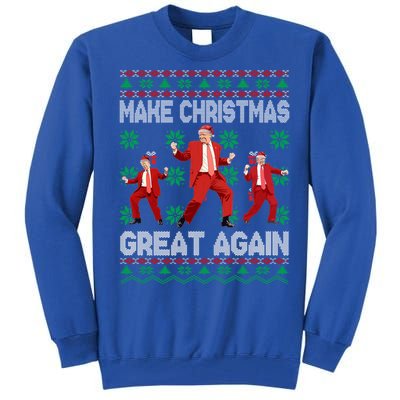 Make Christmas Great Again Santa Trump Dance Ugly Gift Tall Sweatshirt