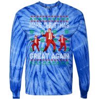 Make Christmas Great Again Santa Trump Dance Ugly Gift Tie-Dye Long Sleeve Shirt