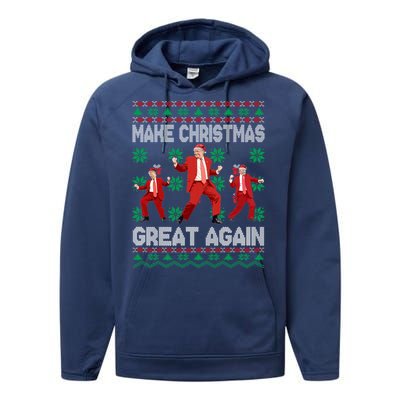 Make Christmas Great Again Santa Trump Dance Ugly Gift Performance Fleece Hoodie