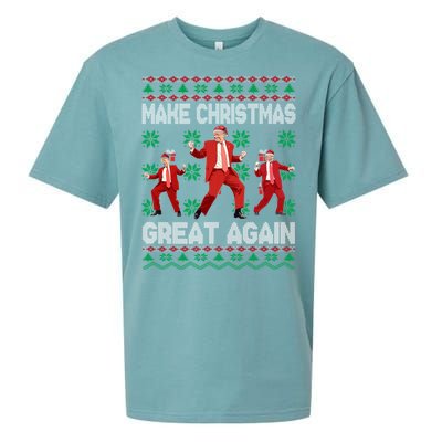 Make Christmas Great Again Santa Trump Dance Ugly Gift Sueded Cloud Jersey T-Shirt