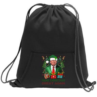 Make Christmas Great Again Xmas Funny Trump Pajamas Ugly Sweatshirt Cinch Pack Bag