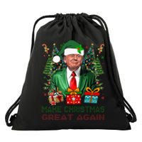 Make Christmas Great Again Xmas Funny Trump Pajamas Ugly Drawstring Bag