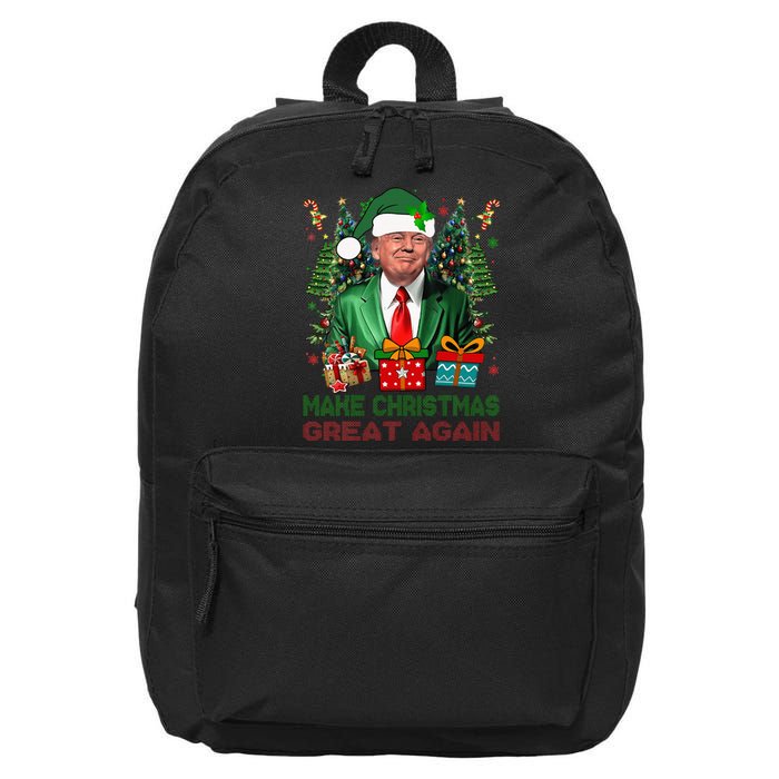 Make Christmas Great Again Xmas Funny Trump Pajamas Ugly 16 in Basic Backpack