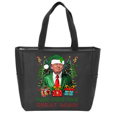 Make Christmas Great Again Xmas Funny Trump Pajamas Ugly Zip Tote Bag